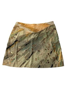 LA PERLA Y2K Mini Skirt IT 42 Geometric Print Y2K Embellished A-Line Italy Rare